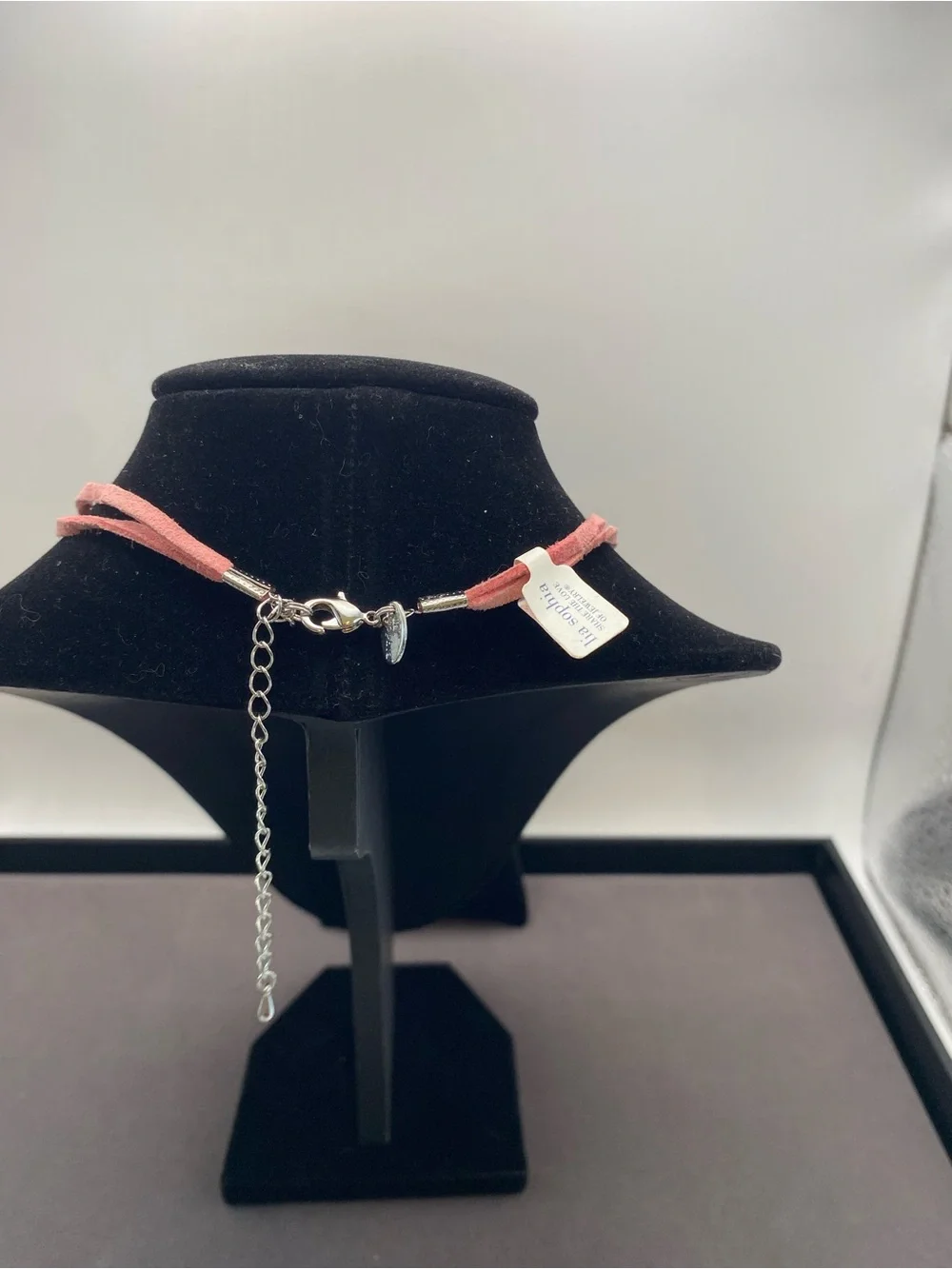 NWT Lia Sophia Pink Enamel Pendant Necklace with Silver Accents